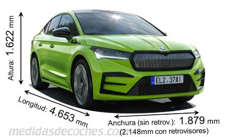 Medidas Skoda Enyaq Coupé iV 2022 con dimensiones de longitud, anchura y altura