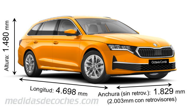 Škoda Octavia Combi largo x ancho x alto