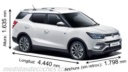 Medidas SsangYong XLV 2016 con dimensiones de longitud, anchura y altura