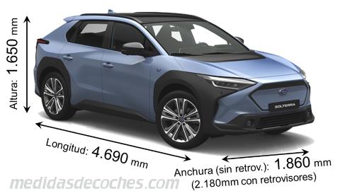 Medidas Subaru Solterrra 2022 con dimensiones de longitud, anchura y altura