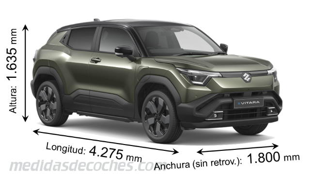 Suzuki e Vitara largo x ancho x alto