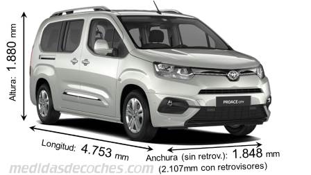 Medidas Toyota Proace City Verso Larga 2020