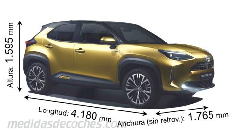 Medidas Toyota Yaris Cross 2021 con dimensiones de longitud, anchura y altura