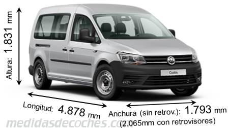 Medidas Volkswagen Caddy Maxi 2015