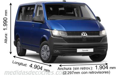 Volkswagen Caravelle Corta cotas en mm