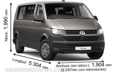Volkswagen Caravelle Larga cotas en mm
