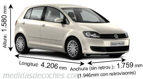 Medidas Volkswagen Golf Plus 2009