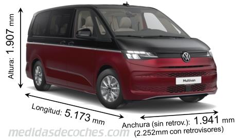 después de esto intelectual vestido Medidas Volkswagen Multivan Larga 2022, maletero y dimensiones