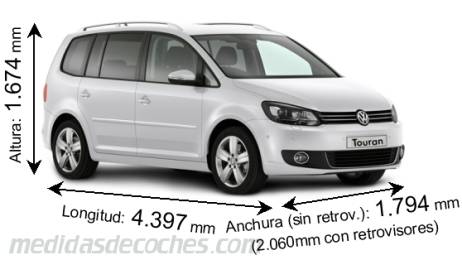 Tamaño del Volkswagen Touran 2010