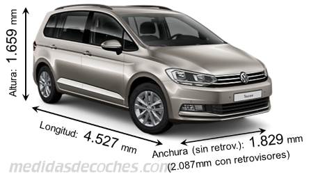 Tamaño del Volkswagen Touran 2016