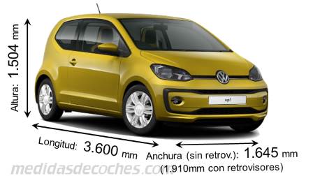 Medidas Volkswagen up! 2016