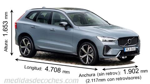 Medidas Volvo XC60 2021 con dimensiones de longitud, anchura y altura